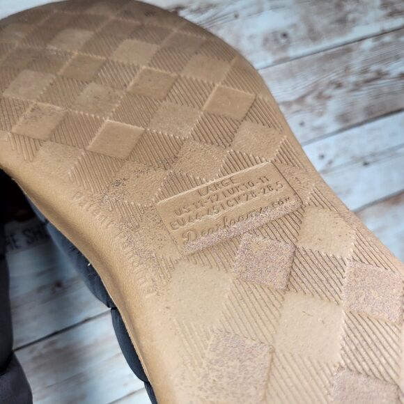 Dearfoams Men's Size 11-12 L Andre Lounge Nylon Black Clog Slippers - Picture 9 of 12